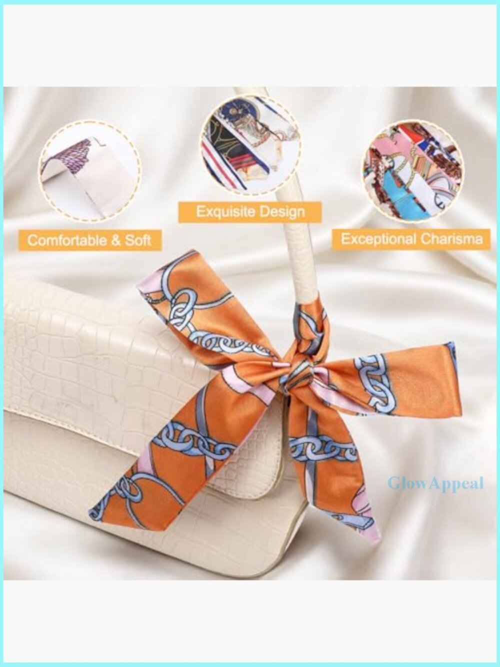 24-Piece Satin Scarf Set, Versatile Hair & Handbag Accessories - Picture 7 of 7